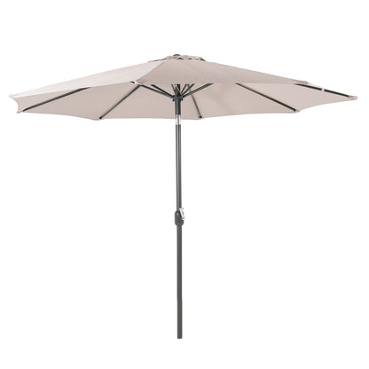Parasol Para Jardín De Aluminio, Mástil Central, Redondo 300 Cm, Salida De Viento, Tela Gramaje 200 Gr Color Gris Claro_0