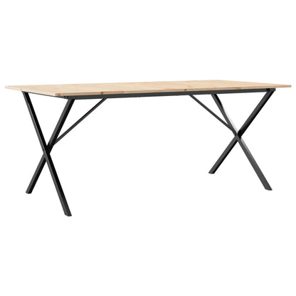 Mesa De Comedor Marco X Madera Maciza Pino Y Acero 180x90x75cm_0