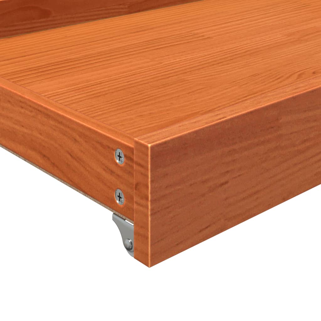 Cajones De Sofá Cama 2 Uds Madera Maciza De Pino Marrón Cera / Vetonek_3