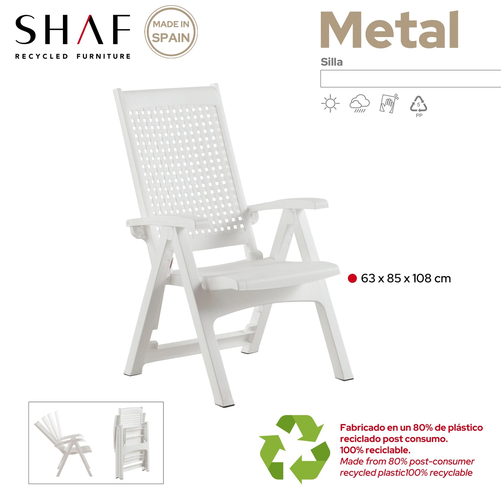 Sillón Metal Multiposición - Blanco_2