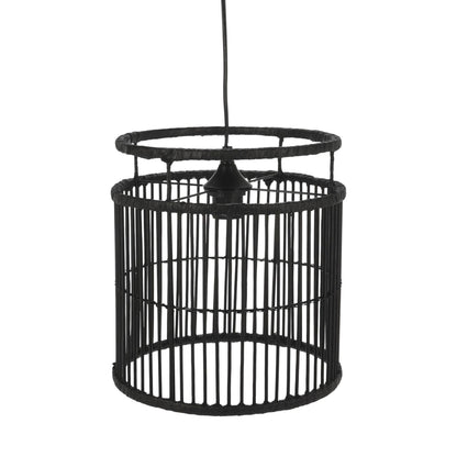 Well Home Lámpara Colgante En Bambú Color Negro Ø28x30cm_0