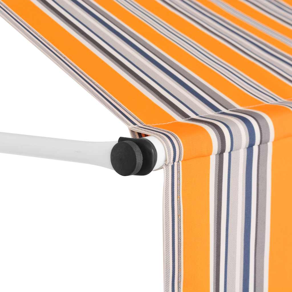 Toldo Manual Retráctil 400 Cm Amarillo Y Azul A Rayas_2