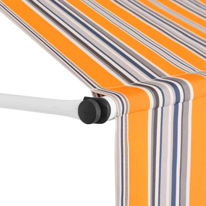 Toldo Manual Retráctil 400 Cm Amarillo Y Azul A Rayas_2