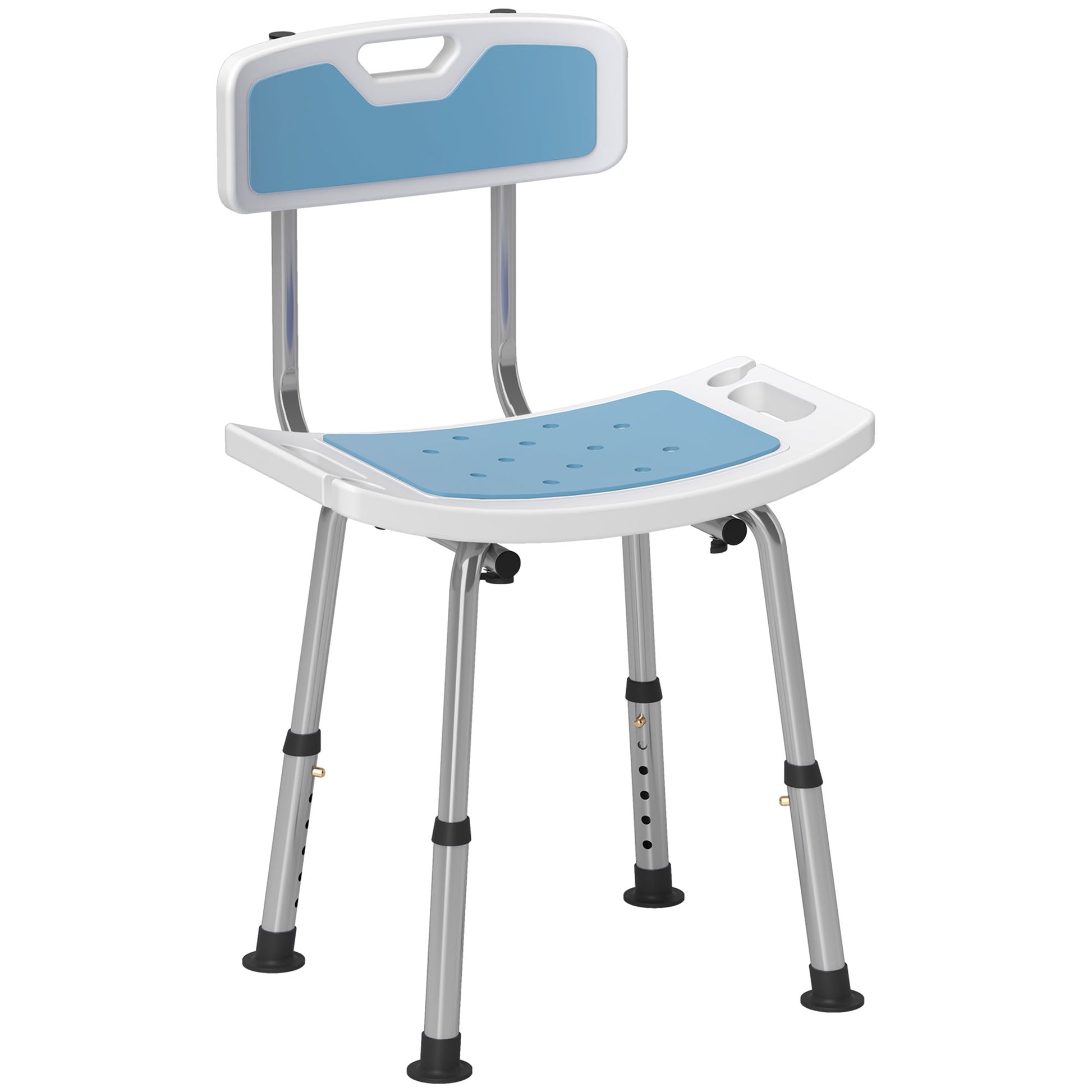 Homcom Silla Ducha Personas Mayores Con Respaldo Altura Ajustable Carga 136 Kg_0