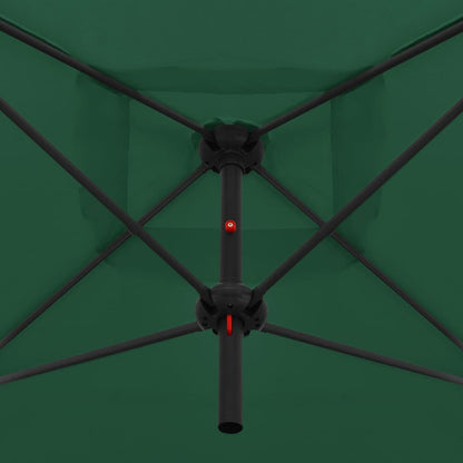 Vidaxl Sombrilla Doble De Jardín Palo De Acero Verde 250x250 Cm_3