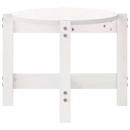 Mesa De Centro De Madera Maciza De Pino Blanco 87x48x35 Cm_4