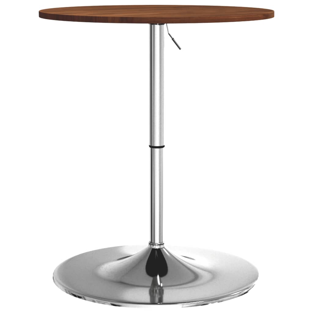 Mesa Alta De Madera Maciza Roble Marrón Oscuro Ø60x89,5 Cm_0