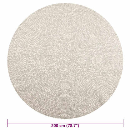 Vidaxl Alfombra Zizur Aspecto Yute Interior/exterior Crema Ø 200 Cm_2