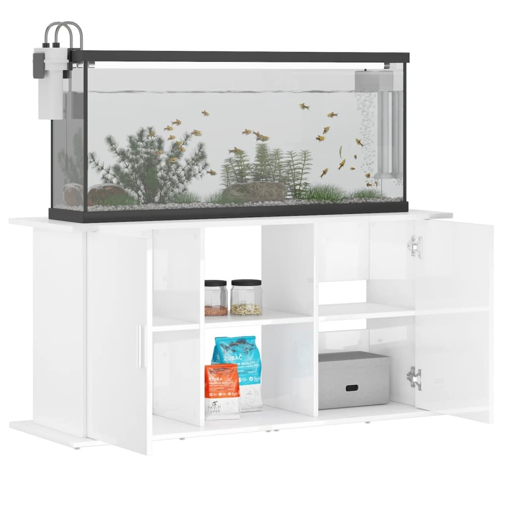 Vidaxl Soporte De Acuario Madera Ingeniería Blanco Brillo 121x41x58 Cm_3