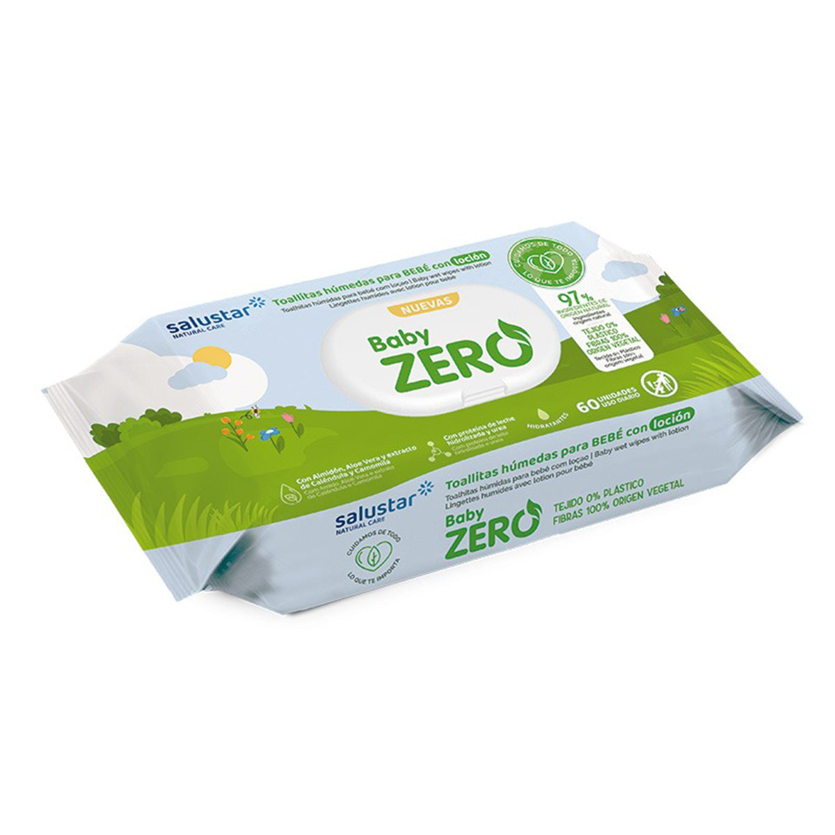 Toallitas de bebé biodegradables Salustar 60 uds