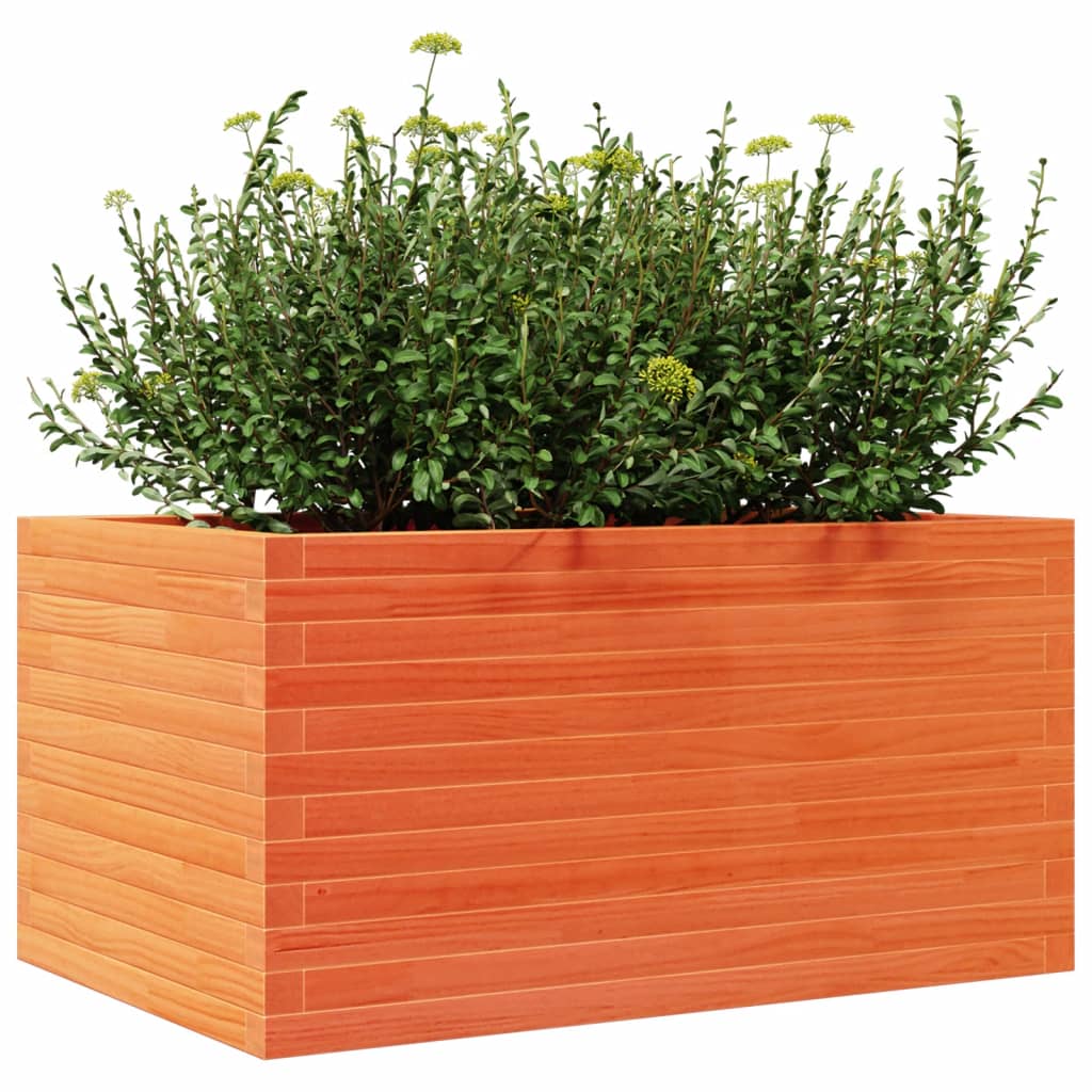 Jardinera Madera Maciza De Pino Marrón Cera 90x60x45,5 Cm_3