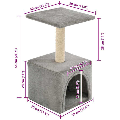 Vidaxl Rascador Para Gatos Con Poste De Sisal 55 Cm Gris_2