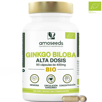 Ginkgo Biloba Bio, Alta Dosis | 90 Cápsulas_0