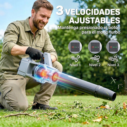 Outsunny Soplador De Hojas Sin Cable 36v Con 2 Baterías 4.0ah Y Cargador Gris_5
