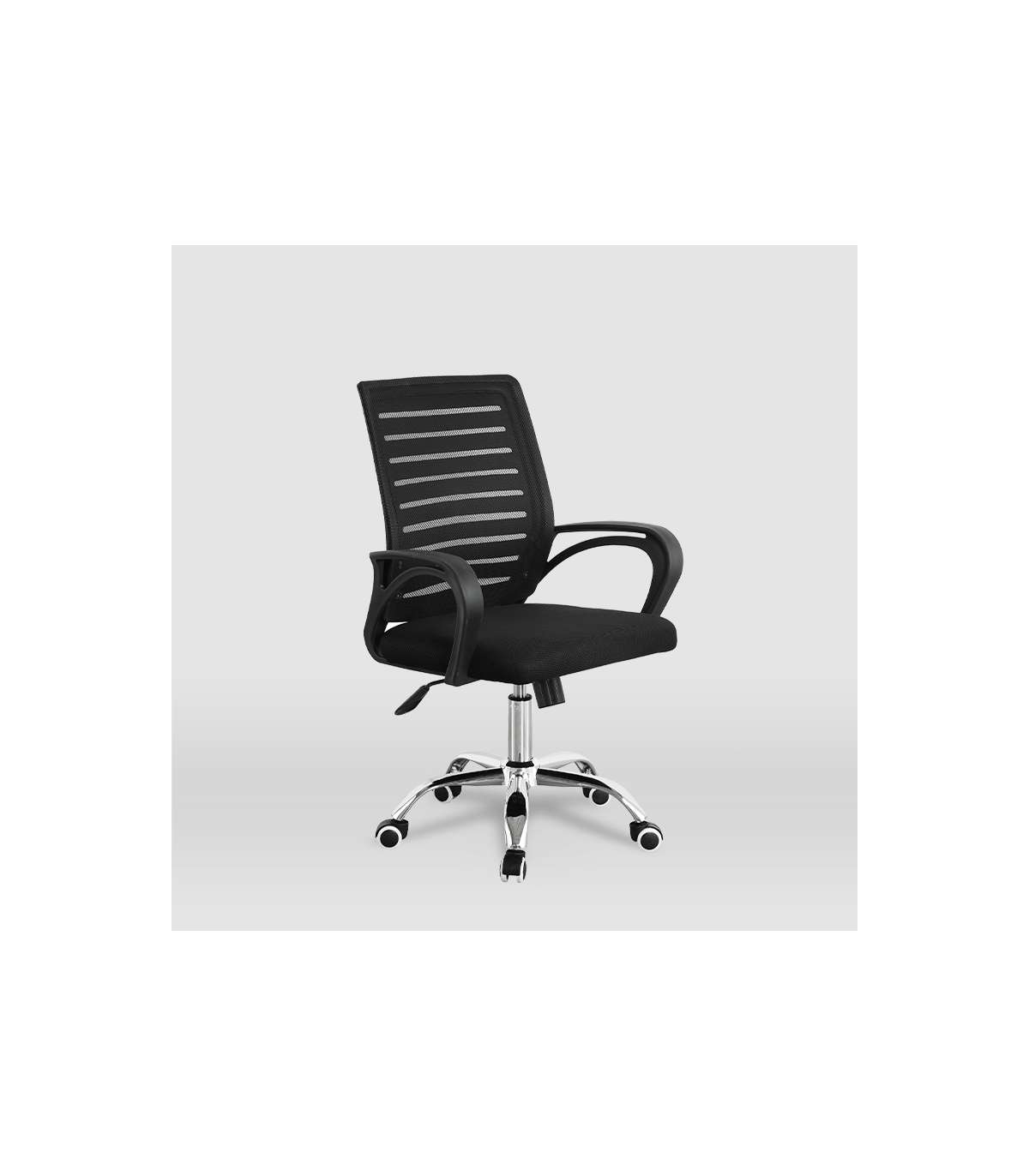 Silla Despacho Giratoria Emma Tapizada En Tejido Transpirable Negro, 92/102cm(alto) 61cm(a_5