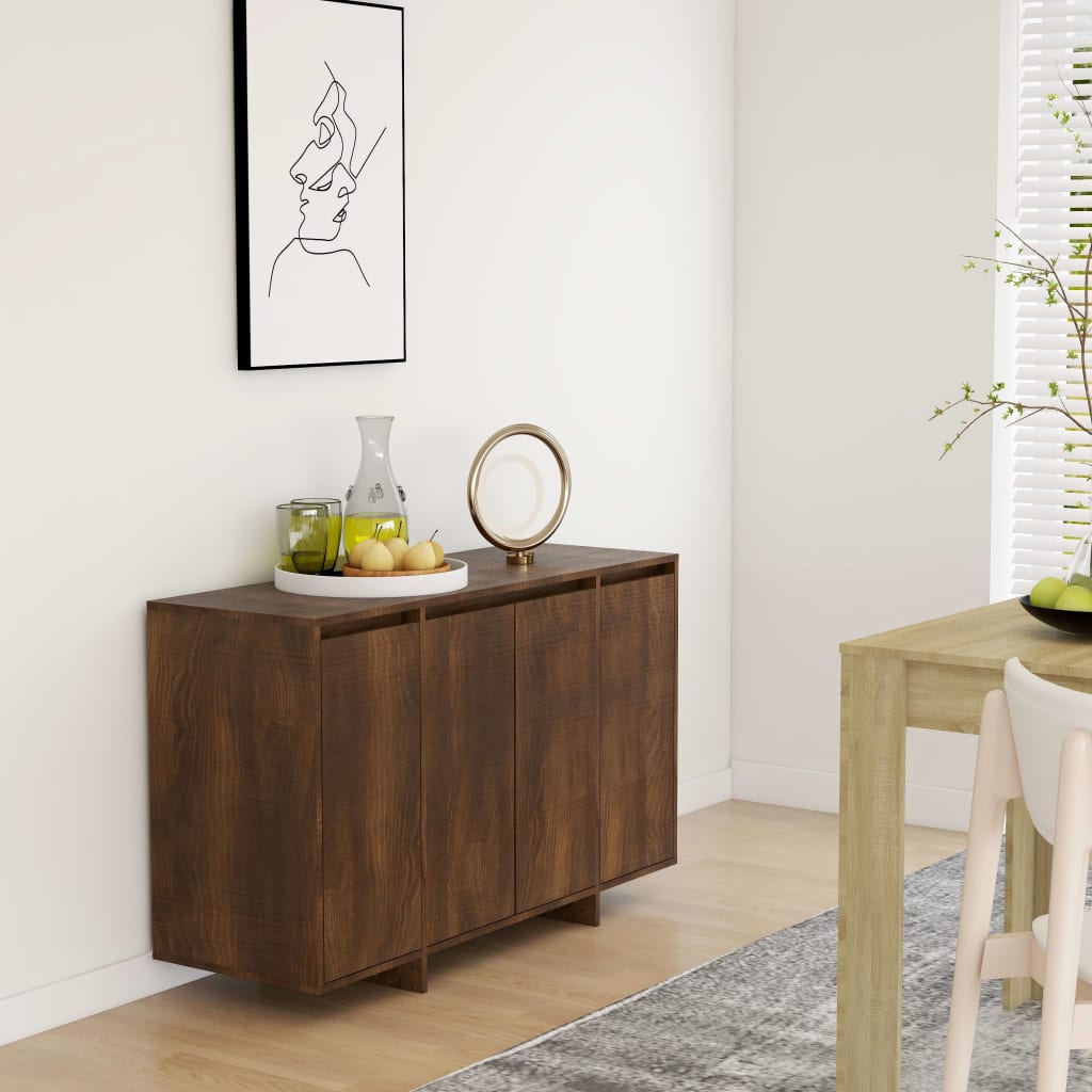 Aparador De Madera De Ingeniería Marrón Roble 120x41x75 Cm / Vetonek_4