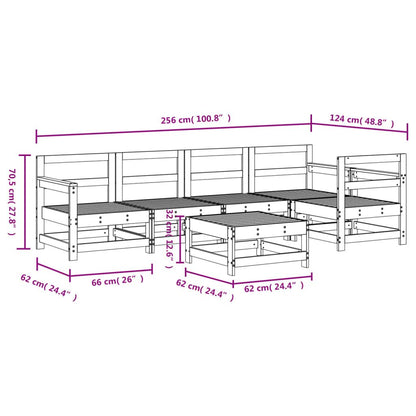 Vidaxl Juego Muebles De Jardín 6 Piezas Madera Maciza Pino Marrón Miel_2