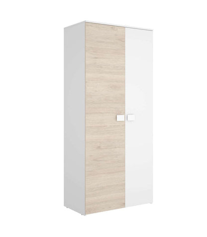 Armario Ropero 2 Puertas Abatibles Santisteban Blanco/natural, 205 Cm(alto) 90 Cm(ancho) 5_0