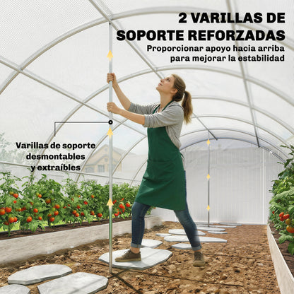 Invernadero De Túnel Outsunny Pe, Acero Galvanizado Blanco 595x395x199 Cm_4