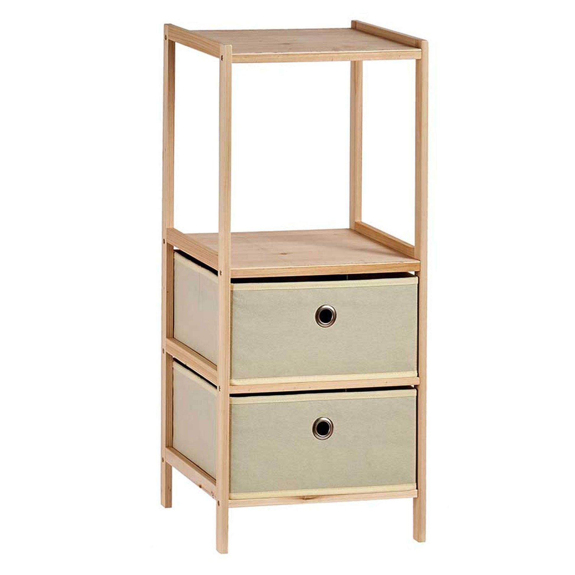 Estantería 2 Baldas + 2 Cajones Natural - Colección Kipit_0