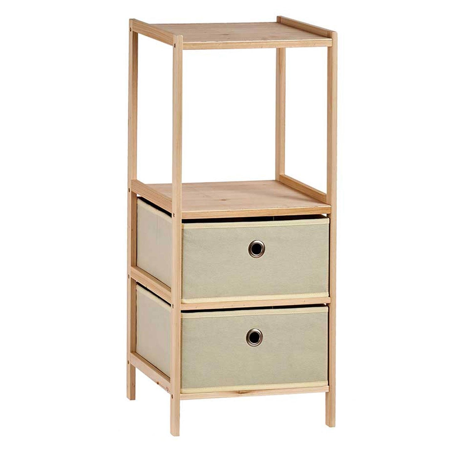 Estantería 2 Baldas + 2 Cajones Natural - Colección Kipit