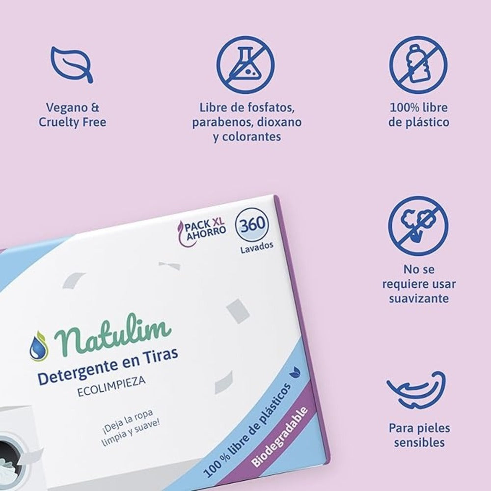 Detergente Tira Natulim Lavanda 360 lavados