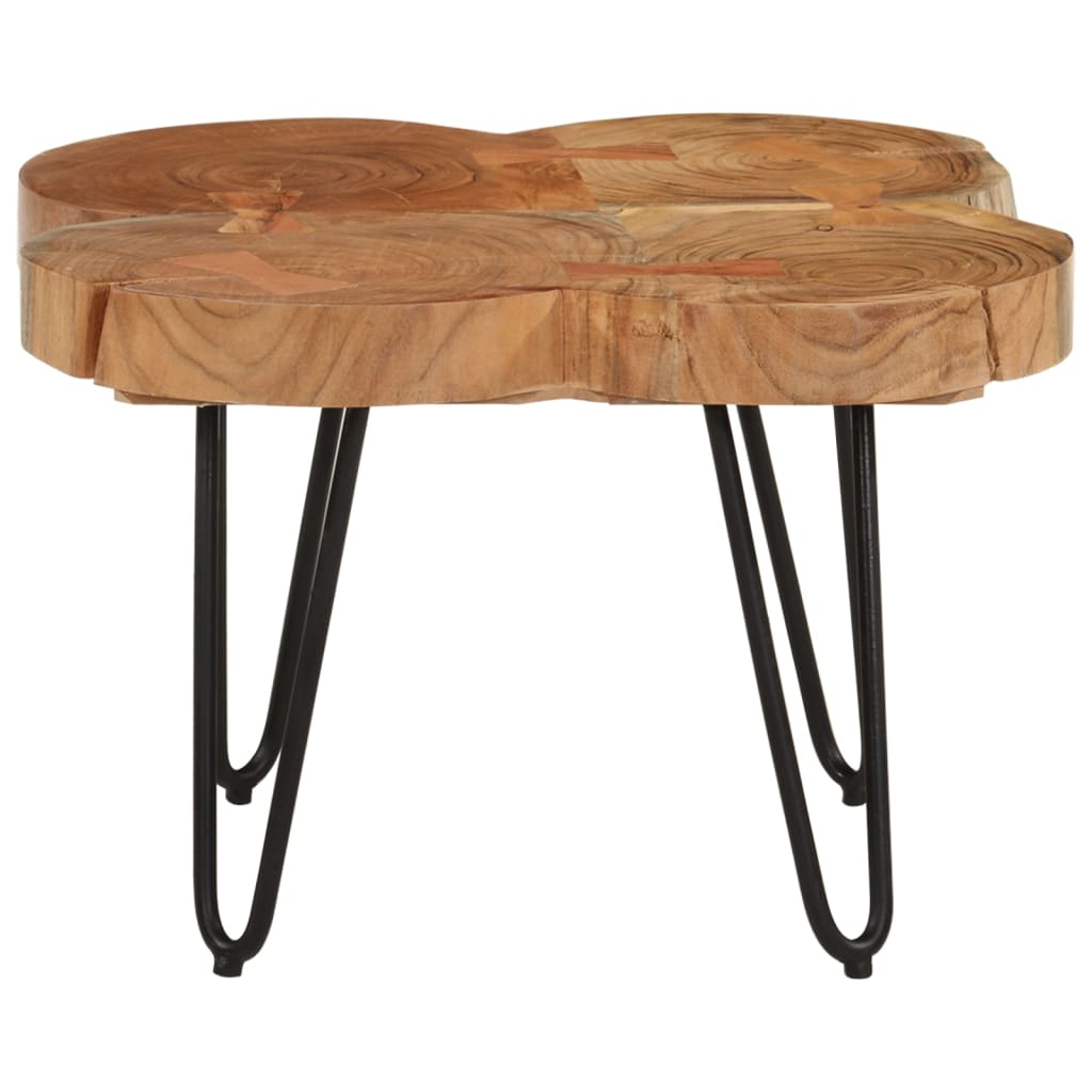 Mesa De Centro 4 Troncos Madera Maciza Acacia 36 Cm_0