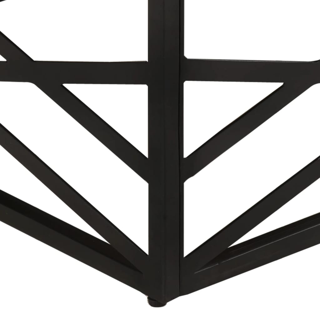Mesa De Centro De Madera Maciza De Mango 68x68x35 Cm_2