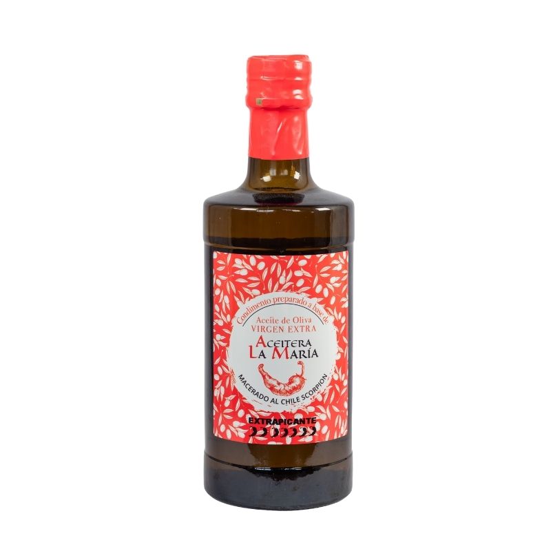 Aceite De Oliva Virgen Extra Macerado Al Chile Scorpion Extra Picante 50 Cl Cristal_0