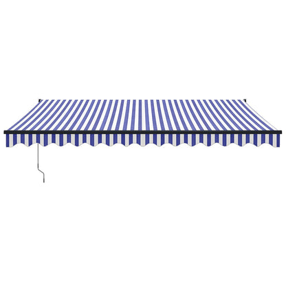 Toldo Retráctil Automático Azul Y Blanco 4,5x3 M_2