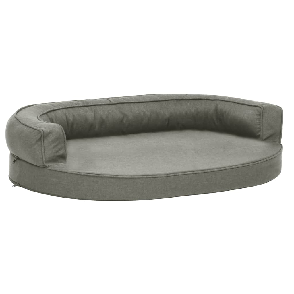 Vidaxl Colchón De Cama De Perro Ergonómico Aspecto Lino Gris 75x53 Cm_0