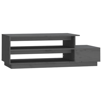Mesa De Centro Madera Maciza De Pino Gris 120x50x40,5 Cm_0