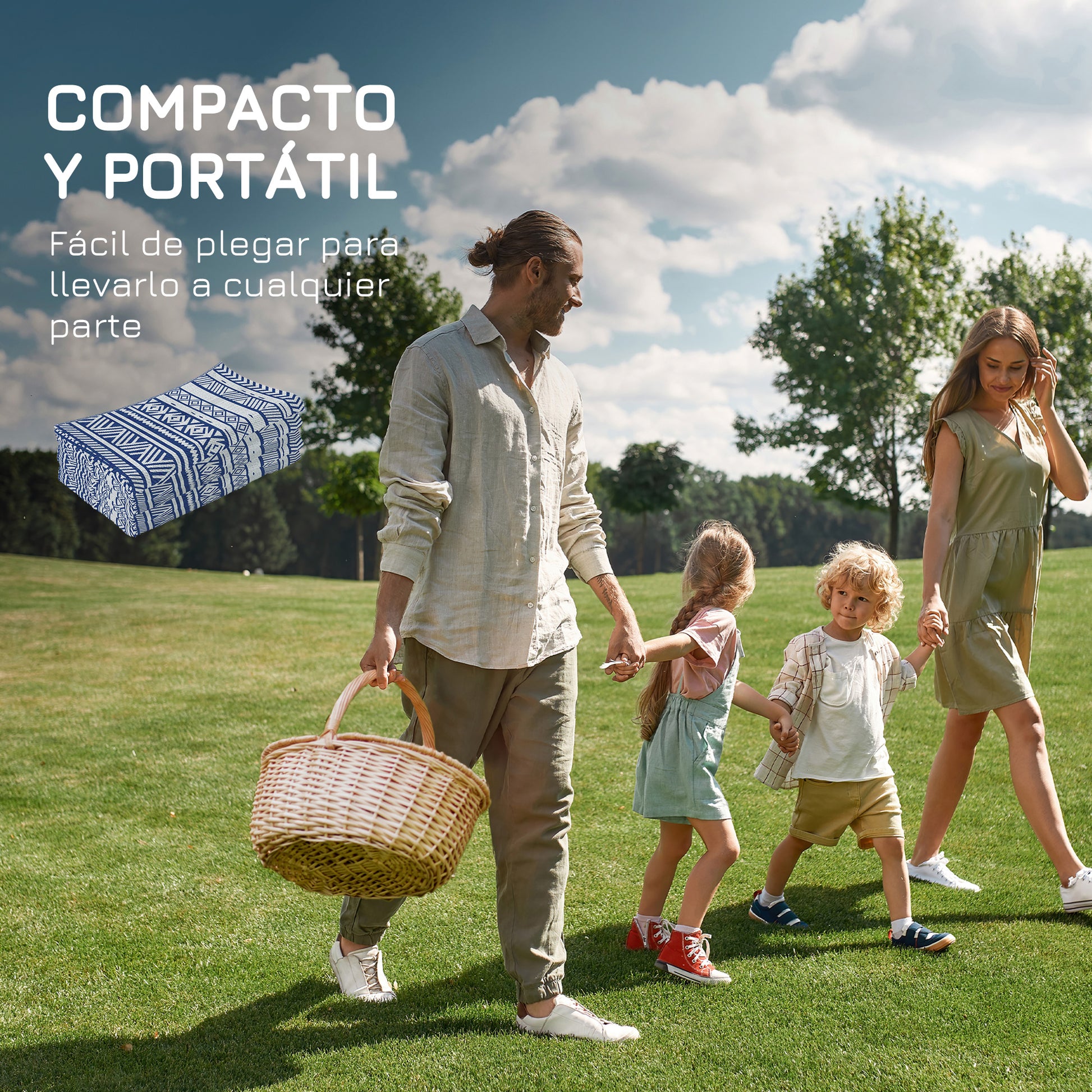 Outsunny Alfombra De Exterior 182x274 Cm Estilo Moderno Azul Oscuro Y Blanco_3