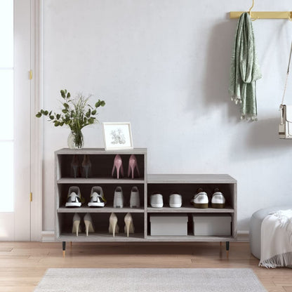 Vidaxl Mueble Zapatero Madera Contrachapada Gris Sonoma 102x36x60 Cm_1