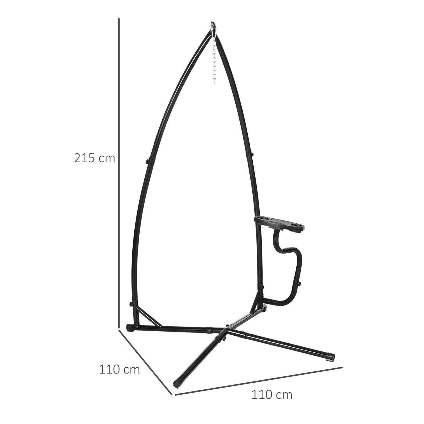 Outsunny Soporte Para Silla Colgante 190 Cm Sostén Para Columpio Con Mesita_2
