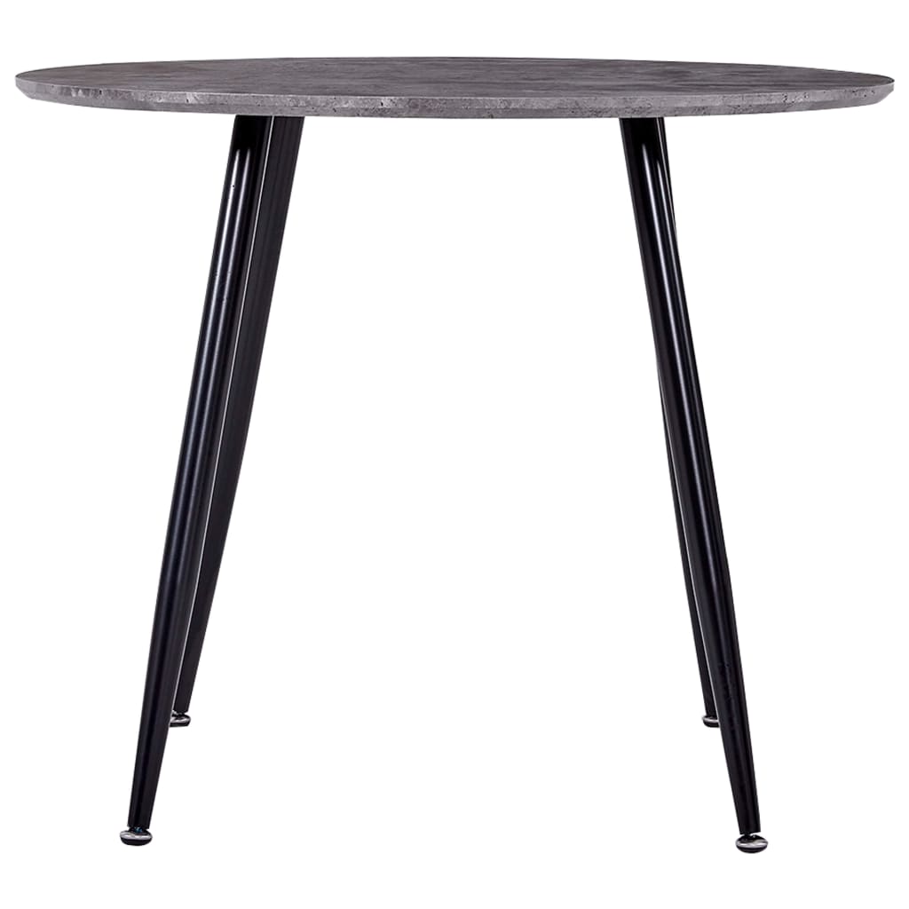 Mesa De Comedor Mdf Gris Hormigón Y Negro 90x73,5 Cm_0