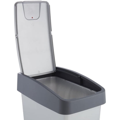 Cubo De La Basura Premium Con Tapa Abatible, Tacto Suave, 25 L, Magne, Plateado_4