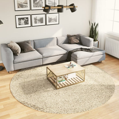 Alfombra Peluda De Pelo Largo Moderna Pamplona Dorado Ø 240 Cm / Vetonek_5