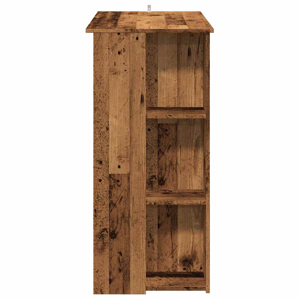 Mesa Bar Y Estante Madera Ingeniería Envejecida 102x50x103,5cm_3