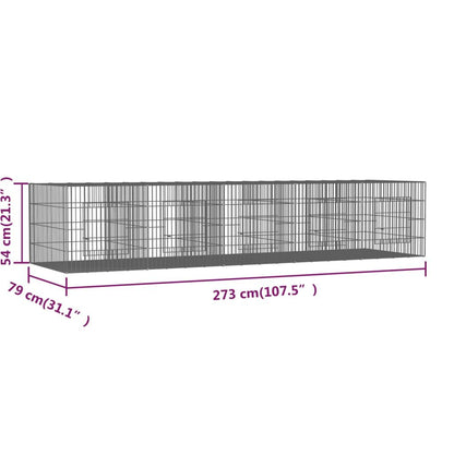 Vidaxl Jaula Para Conejos 5 Paneles Hierro Galvanizado 273x79x54 Cm_2