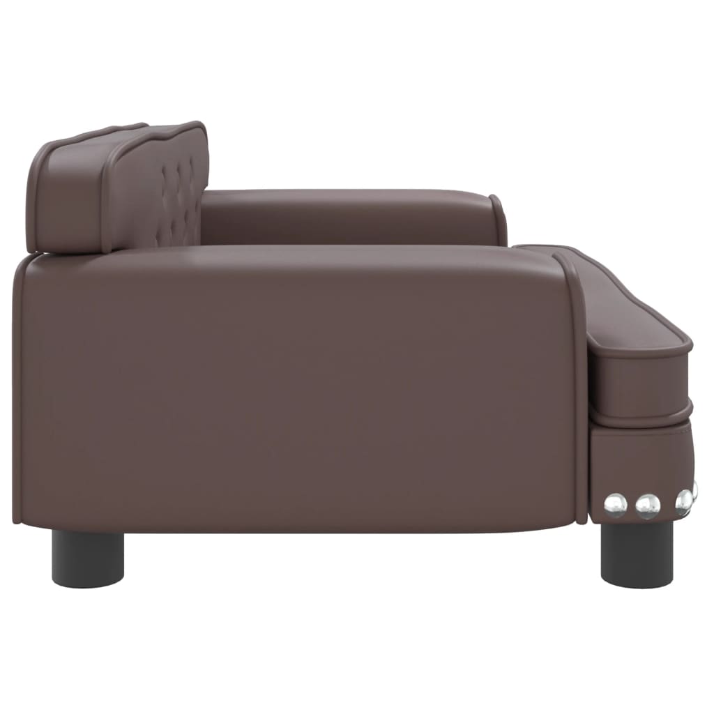 Cama Para Perros De Cuero Sintético Marrón 70x45x30 Cm / Vetonek_3