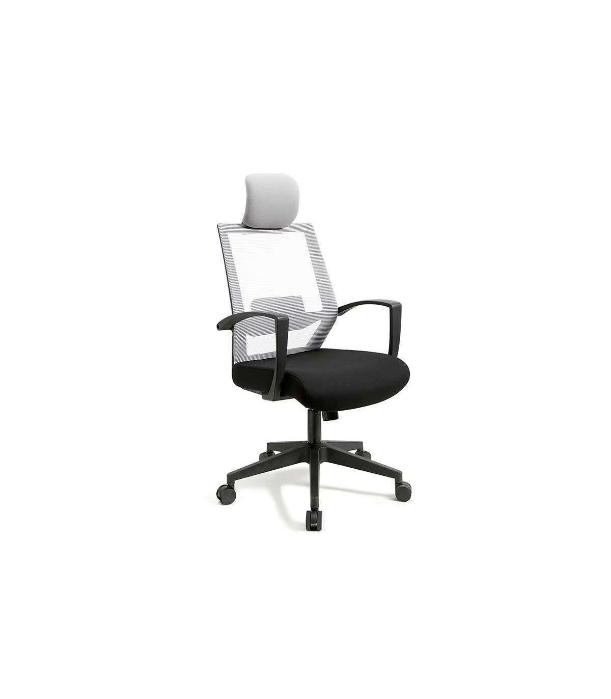 Silla Despacho Giratoria Elevable Acabado Negro/gris 63 Cm(ancho) 117-124 Cm(altura) 51cm(_2