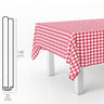Mantel Hule Rectangular Cuadros Rojos. Impermeable Antimanchas Pvc 140 Cm. X 20 Metros. Rollo Recortable. Interior Y Exterior