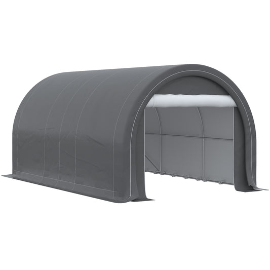 Outsunny Garaje Exterior Para Coche 5x3 M Carpa Garaje Para Coche Gris_0