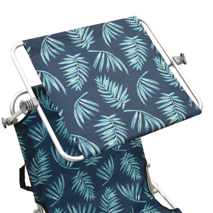 Tumbona Plegable Con Toldo De Acero Estampado De Hojas_4