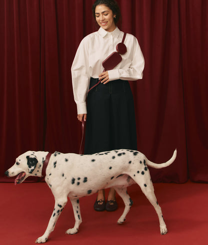 Cafide Collar De Cuero Vegano Burdeos. Modelo Jala. Talla L (37.5-43.5 Cm)_2