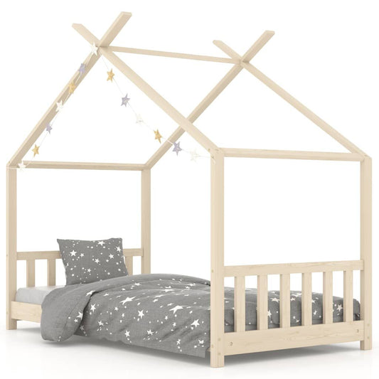 Vidaxl Estructura De Cama Infantil De Madera Maciza De Pino 70x140 Cm_0