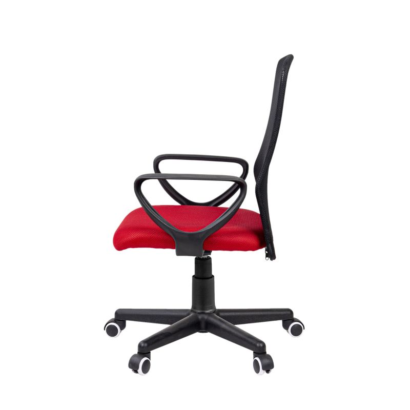 Silla De Oficina Coco Malla, Rojo, 58 X 88,5–100,5 X 55_3