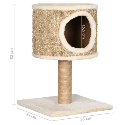 Vidaxl Árbol Para Gatos Con Casa Y Poste Rascador 52 Cm Hierba Marina_2
