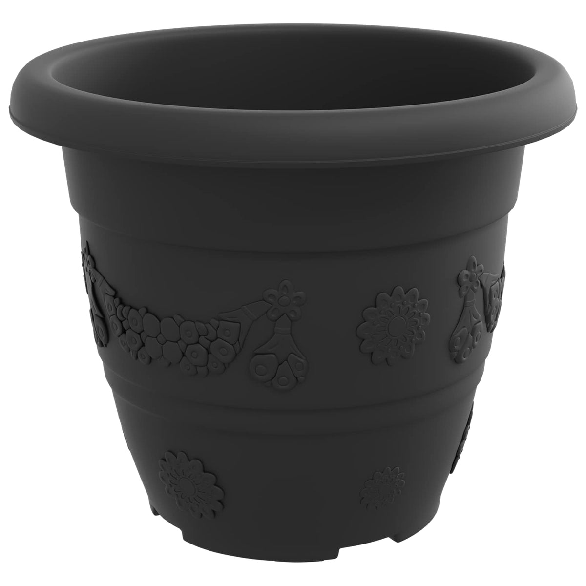 Macetas 6 Uds. Negro Ø 22 X 18 Cm Plástico_5
